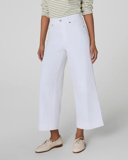 Crop Wide Leg Jeans - White