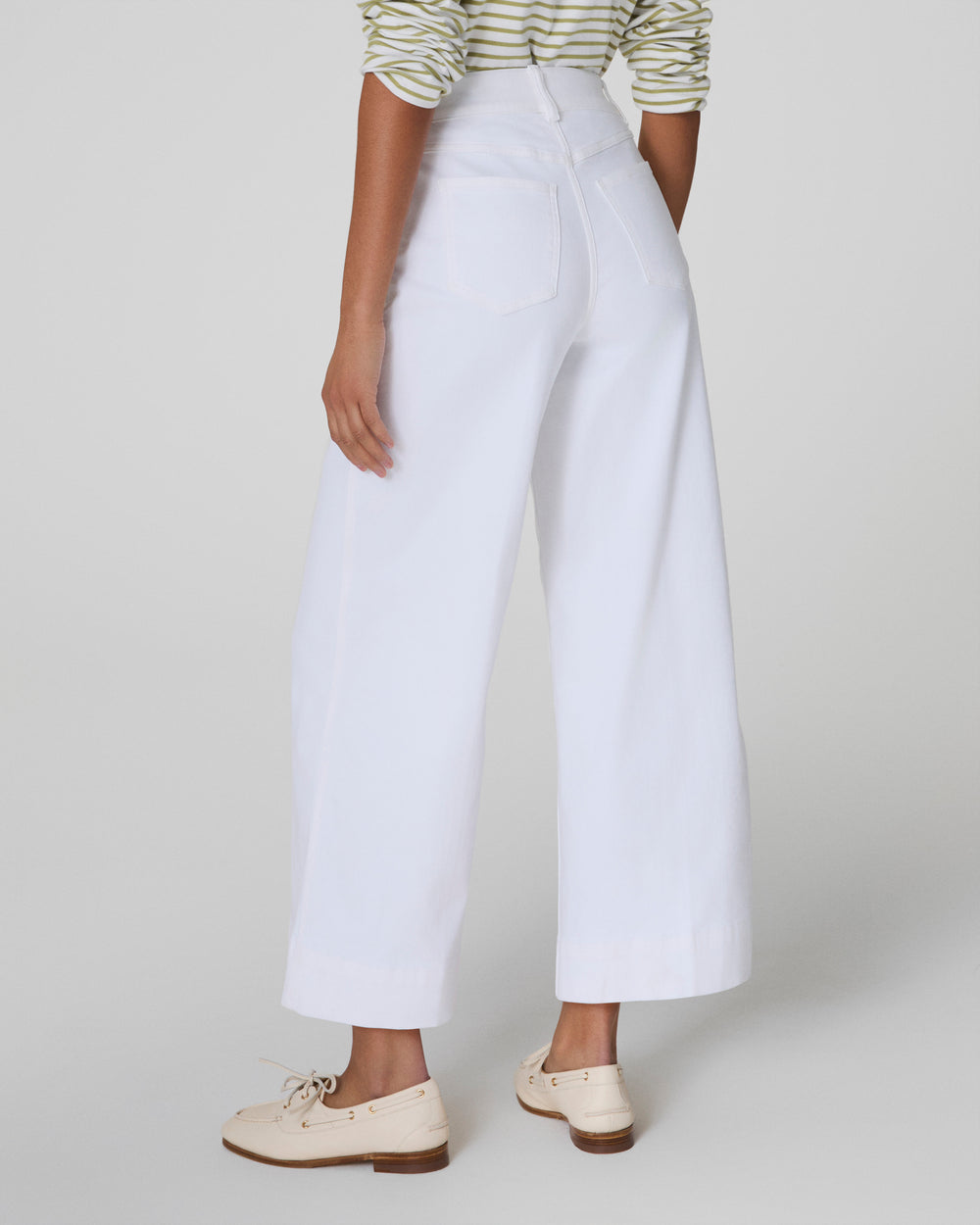 Crop Wide Leg Jeans - White