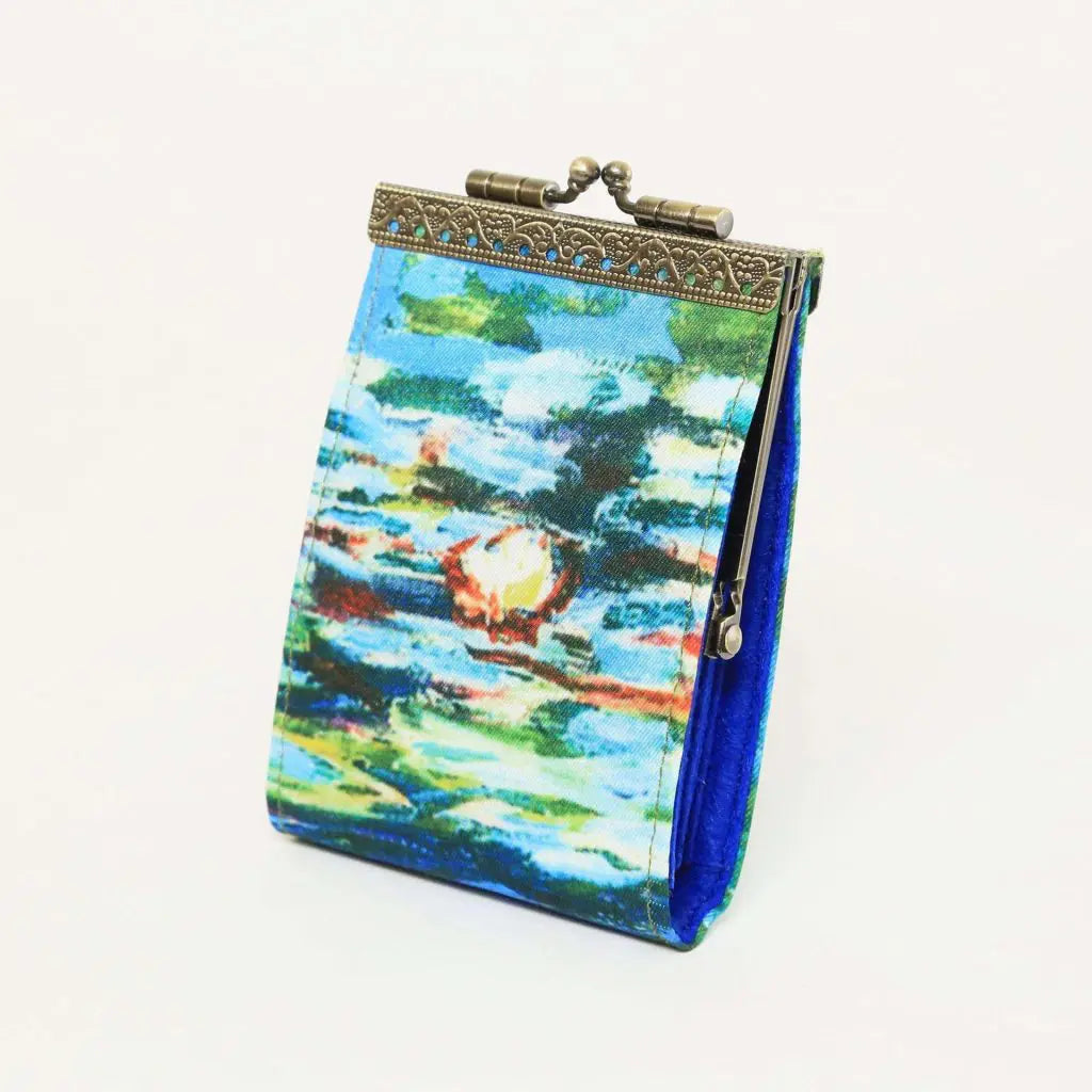 Artist Print Card Wallet with RFID, Water Lilies in the Pond