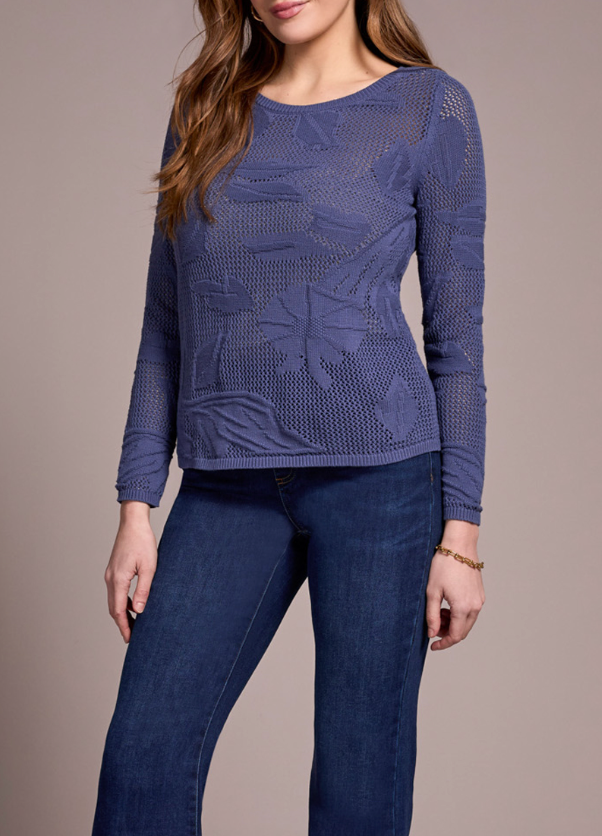 Long Sleeve Boat Neck Sweater - Marine