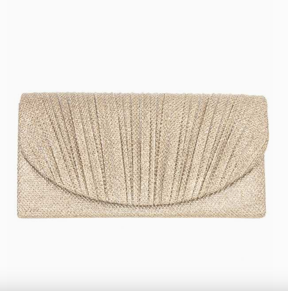 Pleated Glitter Accent Bag