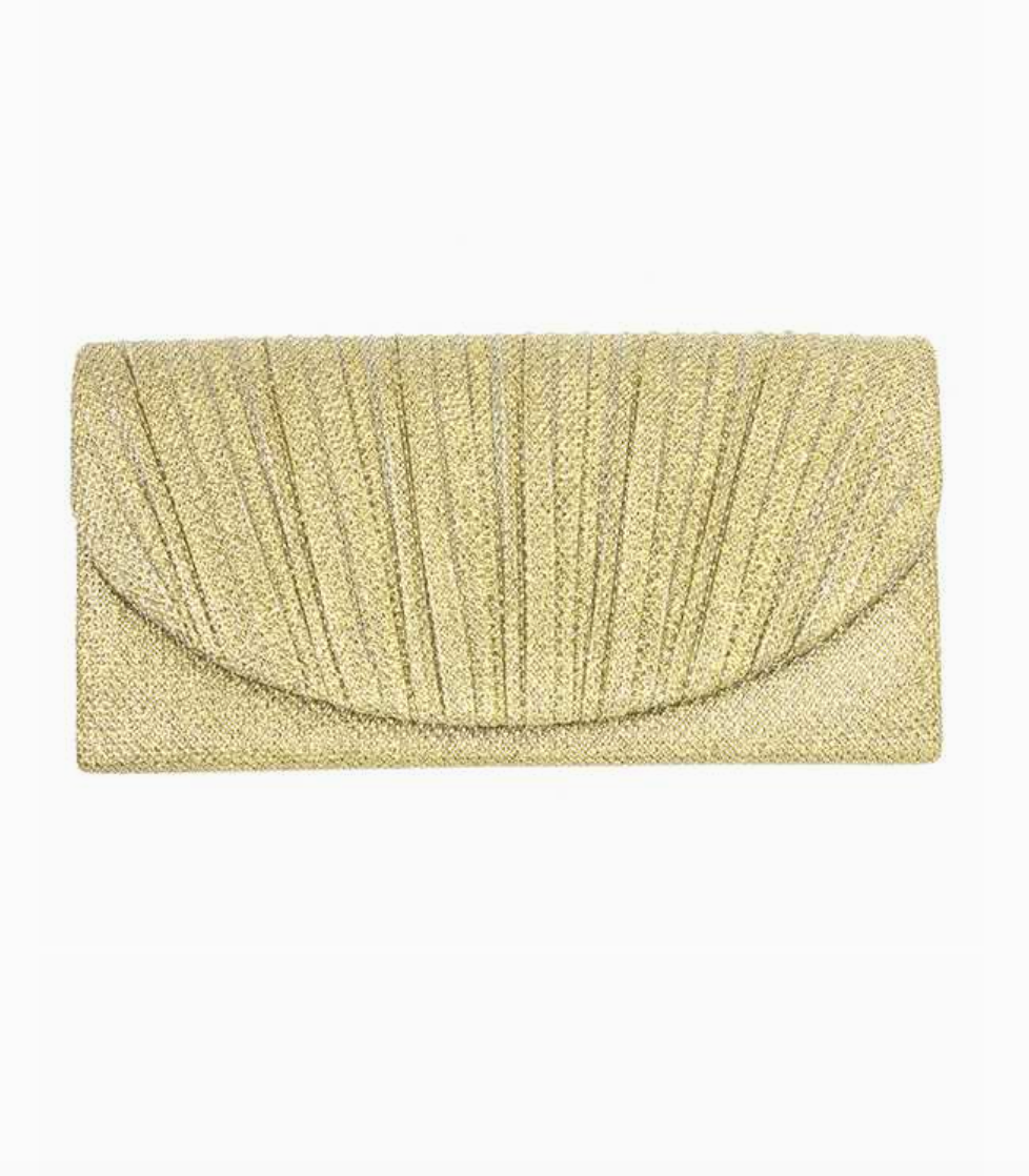 Pleated Glitter Accent Bag