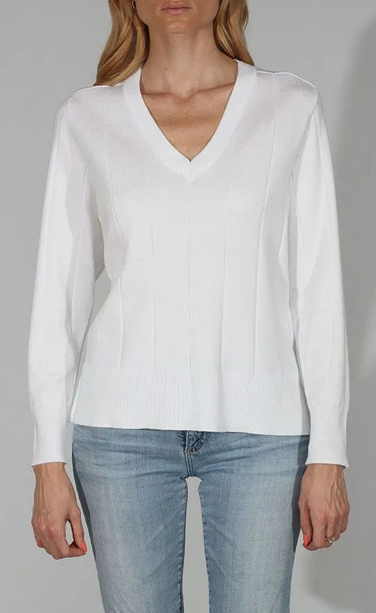 V Neck Top - White