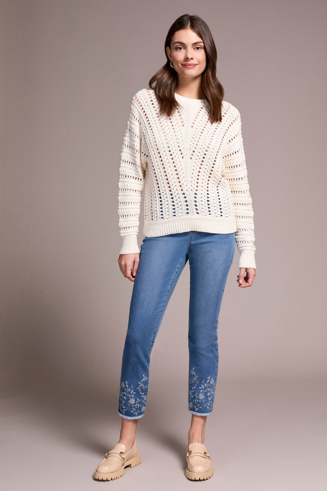 Crew Neck Sweater w/ Special Wash