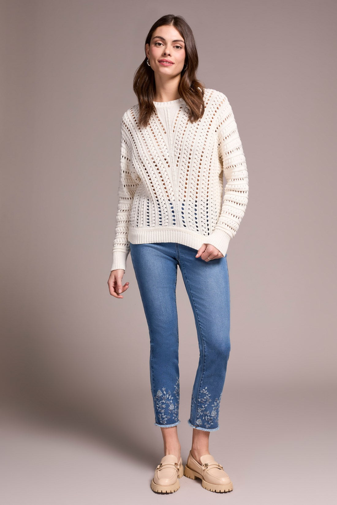 Crew Neck Sweater w/ Special Wash